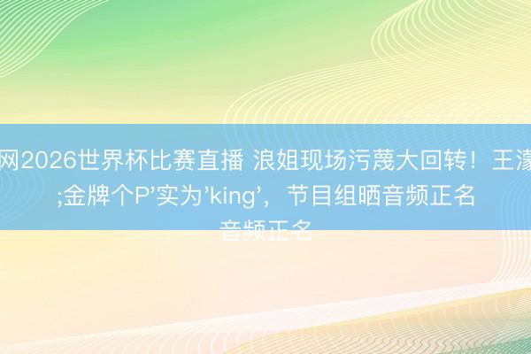 24直播网2026世界杯比赛直播 浪姐现场污蔑大回转!王濛'金牌个P'实为'king',节目组晒音频正名