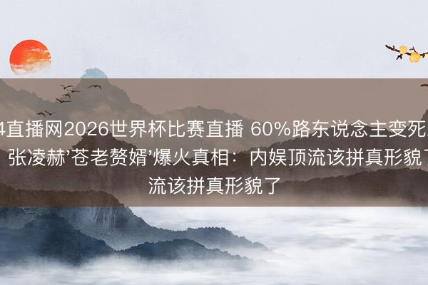 24直播网2026世界杯比赛直播 60%路东说念主变死忠!张凌赫'苍老赘婿'爆火真相:内娱顶流该拼真形貌了