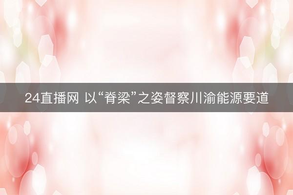 24直播网 以“脊梁”之姿督察川渝能源要道