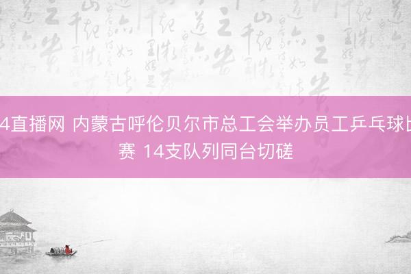 24直播网 内蒙古呼伦贝尔市总工会举办员工乒乓球比赛 14支队列同台切磋