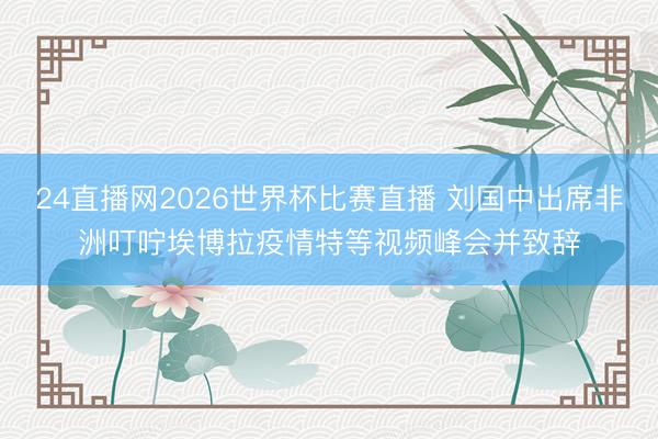 24直播网2026世界杯比赛直播 刘国中出席非洲叮咛埃博拉疫情特等视频峰会并致辞