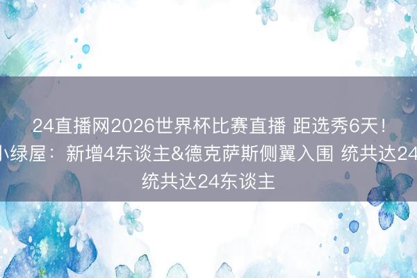 24直播网2026世界杯比赛直播 距选秀6天!第3批小绿屋:新增4东谈主&德克萨斯侧翼入围 统共达24东谈主